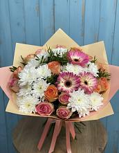 Букет цветов из:  Розы, Герберы и Хризантемы #REPLACE_PRED# Туапсе
