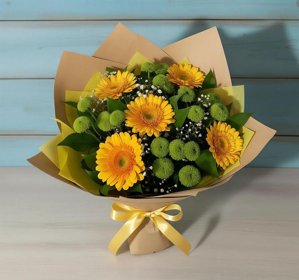 Букет цветов из: Герберы и Хризантемы в Туапсе
