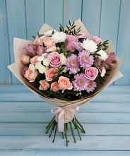 Букет цветов из:  Хризантемы, Розы и Альстромерии в Туапсе